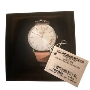Coach Perry Women's Watch Pink Strap White Dial Quartz With Box